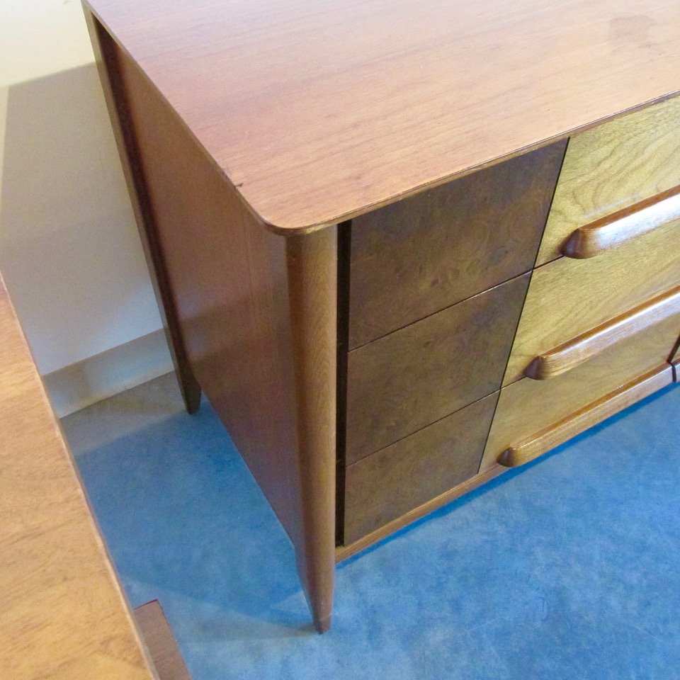 Danish Style Two Tone Walnut Case Piece