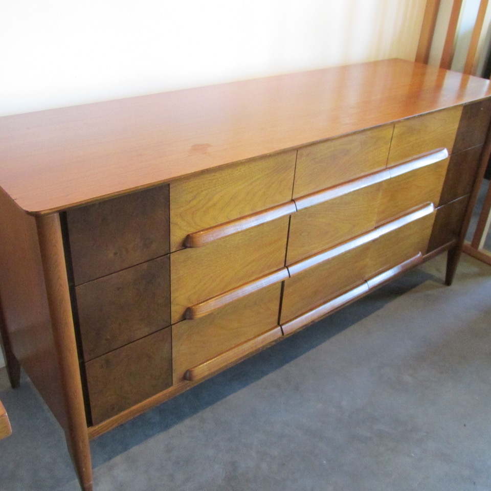Danish Style Two Tone Walnut Case Piece