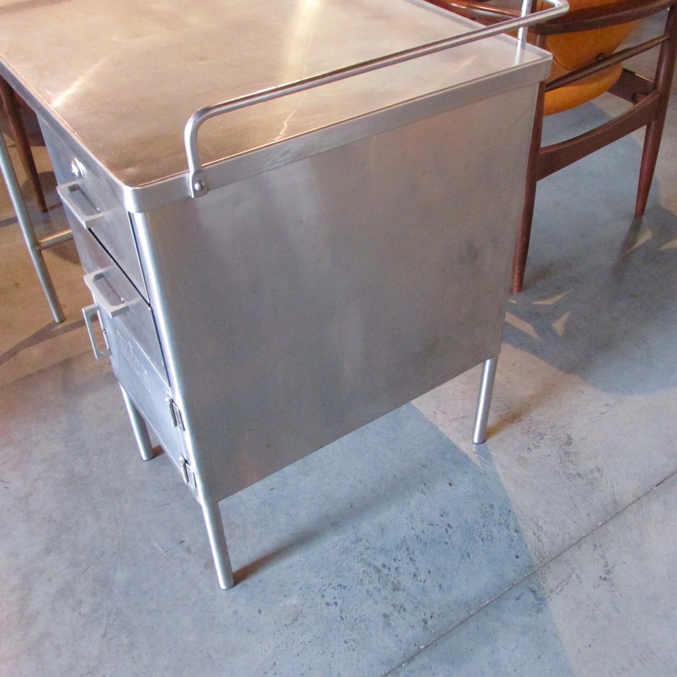 Brushed Steel Industrial Desk