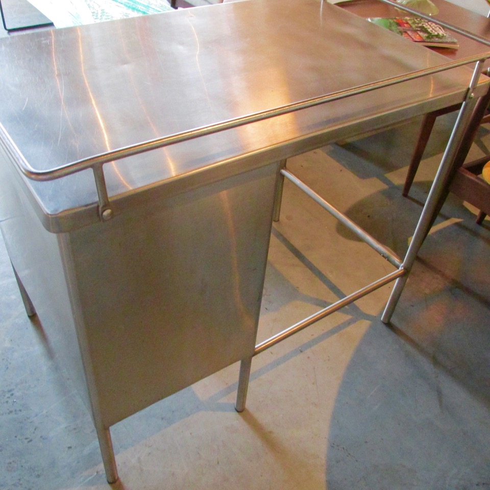 Brushed Steel Industrial Desk