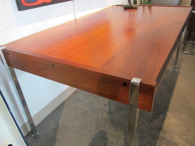 Richard Schultz Chrome & Walnut Executive Desk