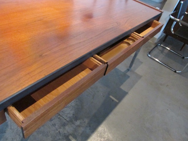 Richard Schultz Chrome & Walnut Executive Desk