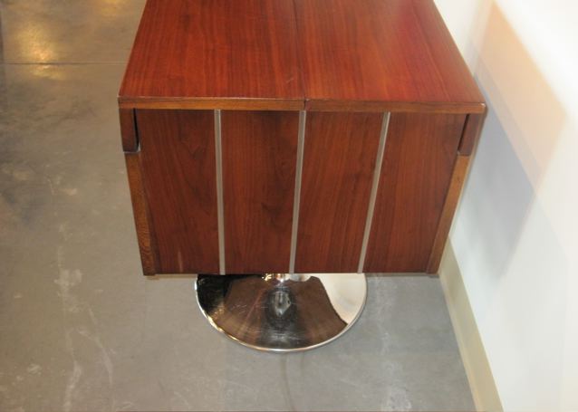 Paul Evans Wood & Chrome Tulip Base Bar 