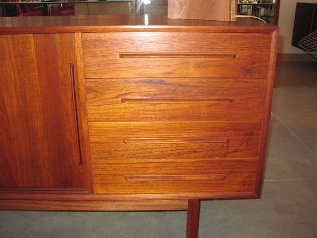 Danish Teak Four Drawer Credenza