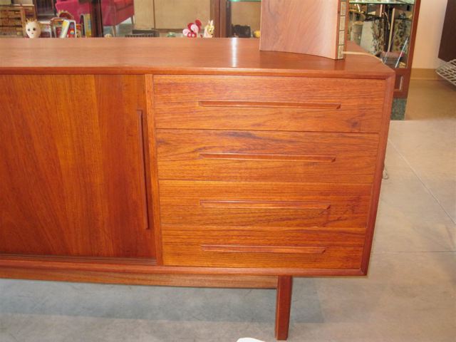 Danish Teak Four Drawer Credenza