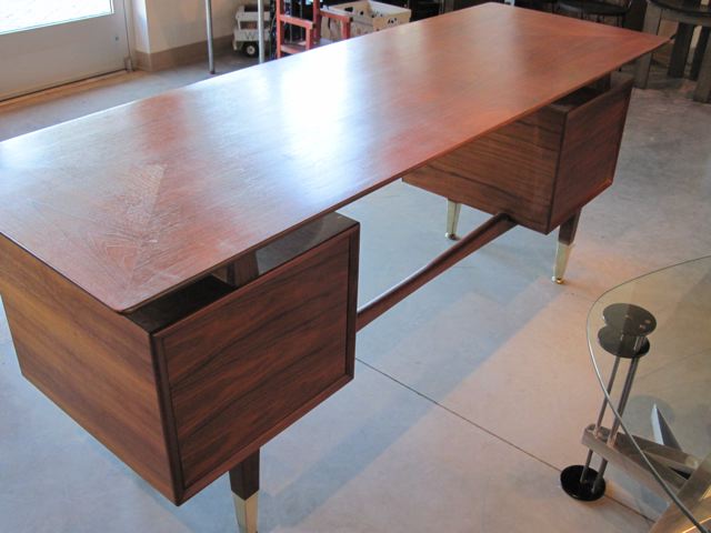 Rosewood & Walnut Executive Desk