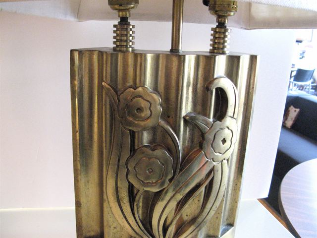 Two Brass Art Deco Table Lamps 