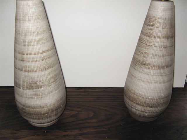 Two Raymor Sgrafitto Table Lamps 