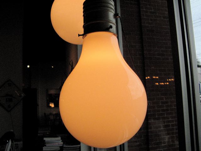 Pair of Monumental Light Bulb Pendants 