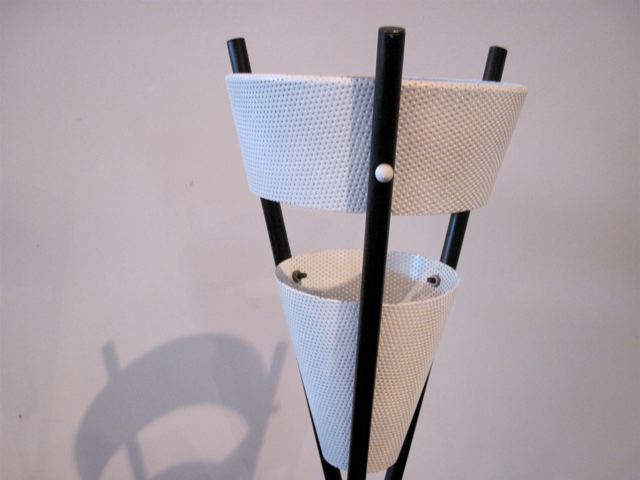 Pair of Gerald Thurston Metal  Tripod Table Lamps 