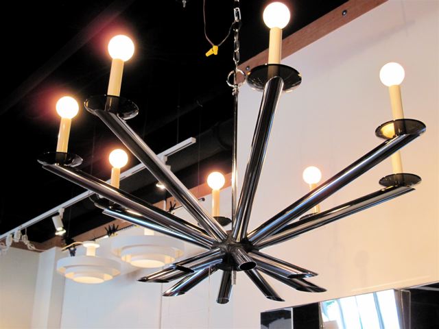 Italian Chrome Eight Arm <em>Sputnik</em> Chandelier