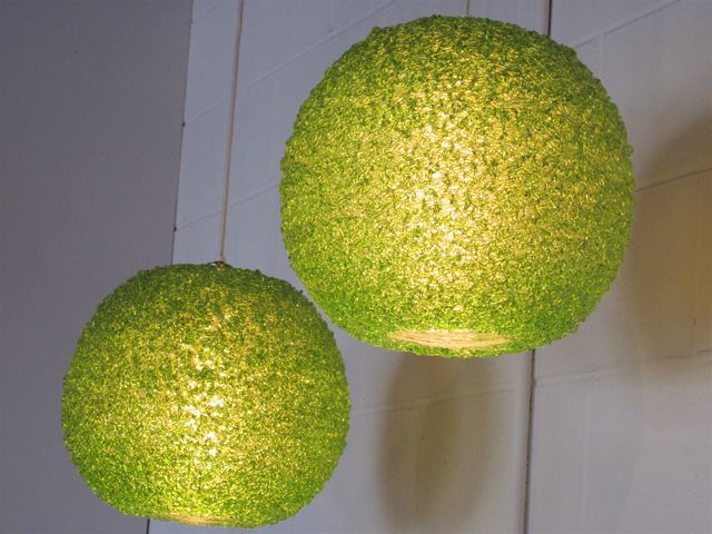 Spaghetti Lime Green Lucite Pendants