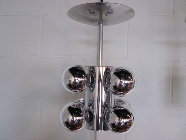 Lightolier Eight Arm Chrome Pendants