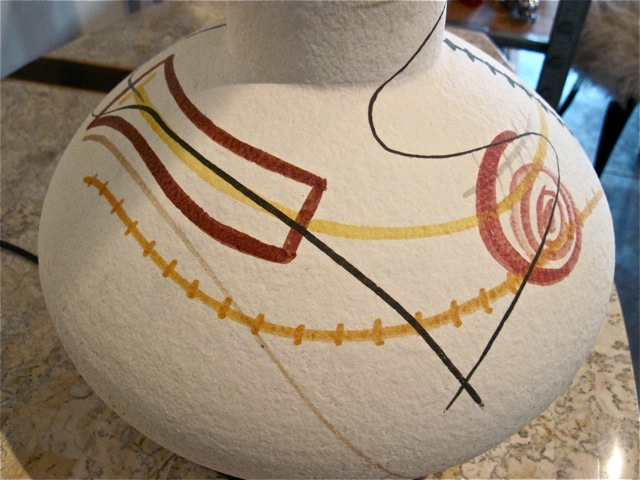 Raymor Hand Painted Ceramic Lamp