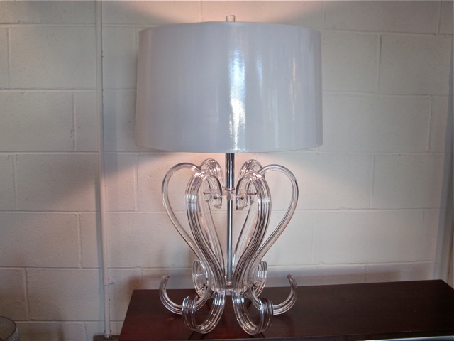 Lucite Pair of Lamps