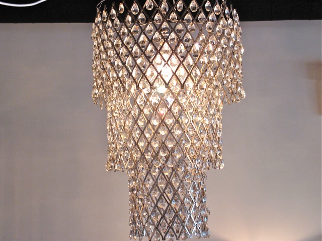 Italian Crystal & Chrome Chandelier
