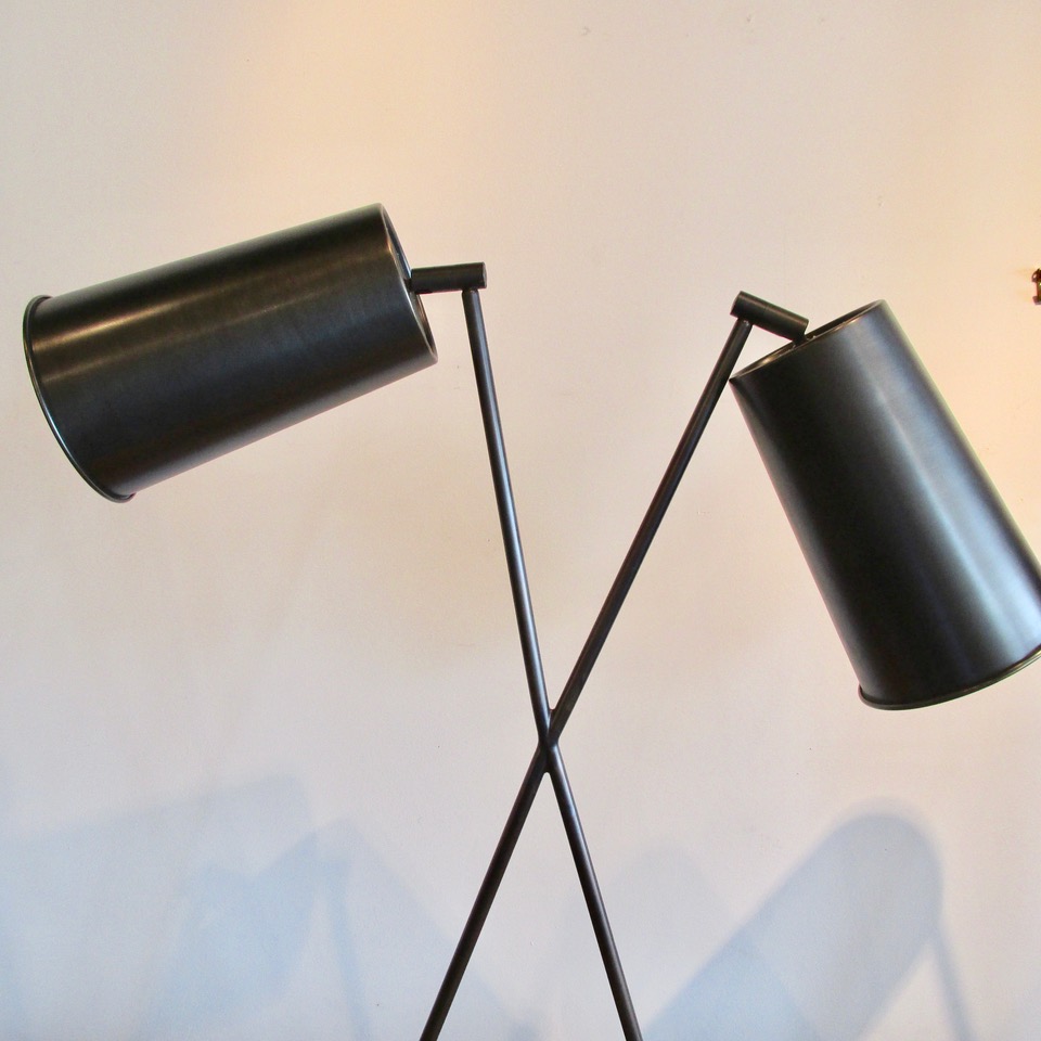 Bronzed Metal X Table Lamps