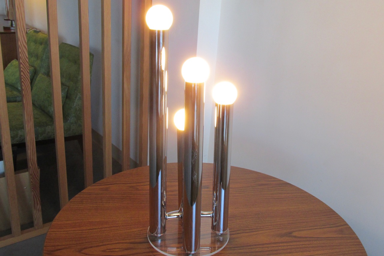 Robert Sonneman 4-Arm Chrome Table Lamp