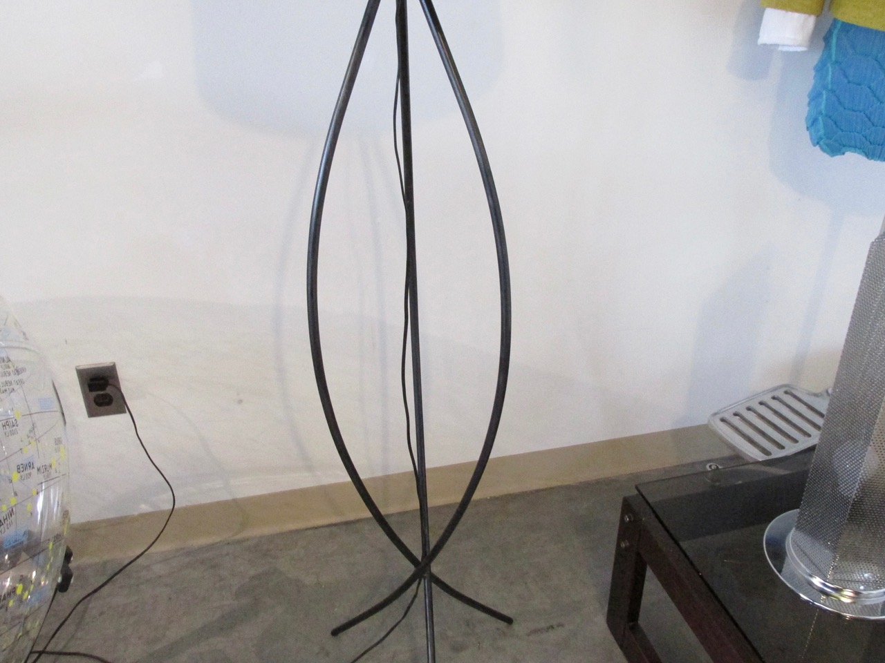 French Iron Tripod Floor Lamp