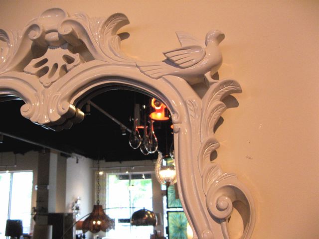 White Lacquer Baroque Mirror
