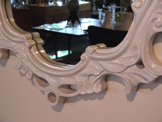 White Lacquer Baroque Mirror