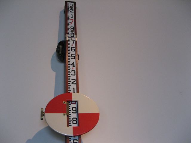 Surveyor's Measuring Stick With Target