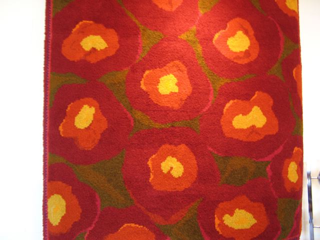 Andy Warhol's Flowers Style Hooked Wall Rug 