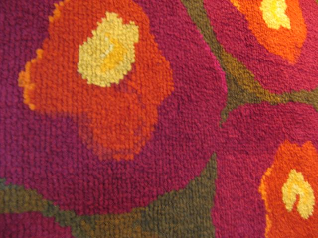Andy Warhol's Flowers Style Hooked Wall Rug 
