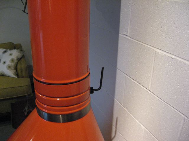 Orange Enamel Steel Fireplace 