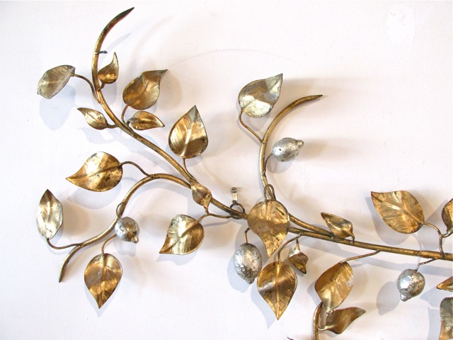 Italian Gilded Metal Lemon Tree Wall Sculpture