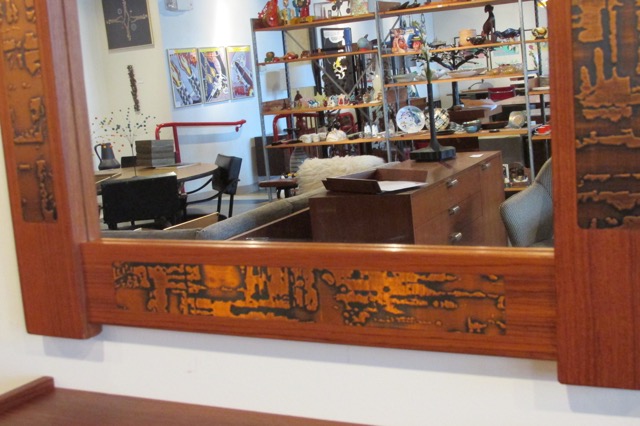 Pedersen and Hansen Teak & Copper Mirror and Shelf
