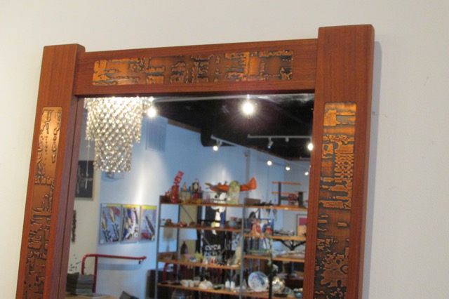 Pedersen and Hansen Teak & Copper Mirror and Shelf