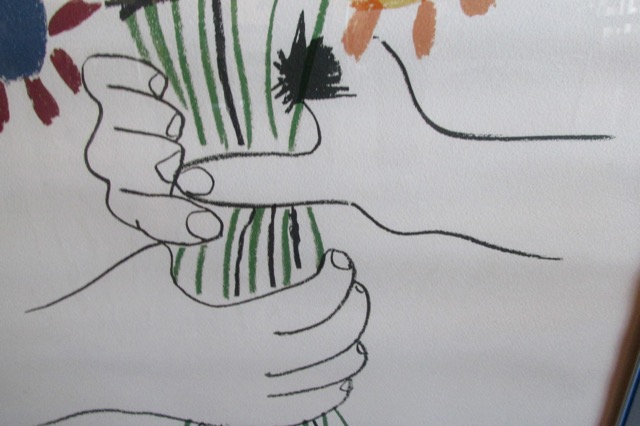 Pablo Picasso <em>Flowers</em> in Hands Litho