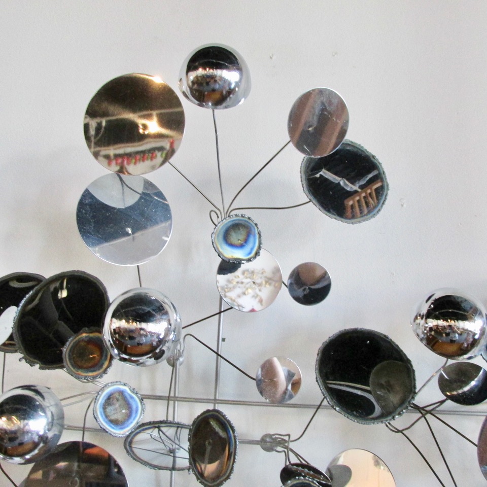 C. Jere <em>Raindrops</em> Chrome Wall Sculpture