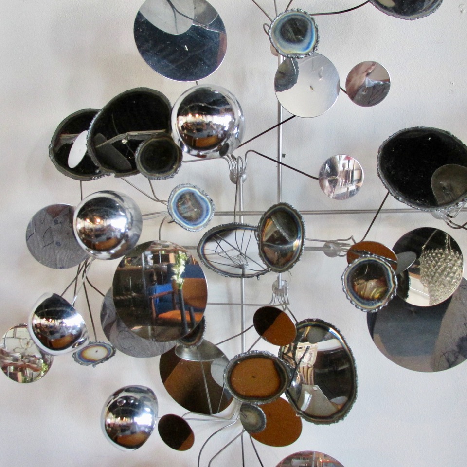 C. Jere <em>Raindrops</em> Chrome Wall Sculpture