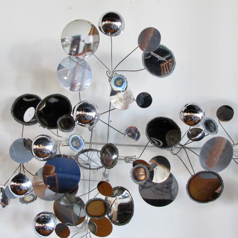 C. Jere <em>Raindrops</em> Chrome Wall Sculpture