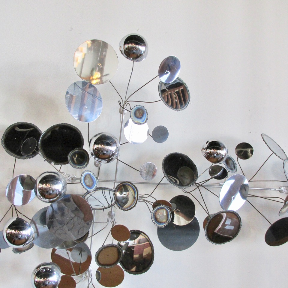 C. Jere <em>Raindrops</em> Chrome Wall Sculpture