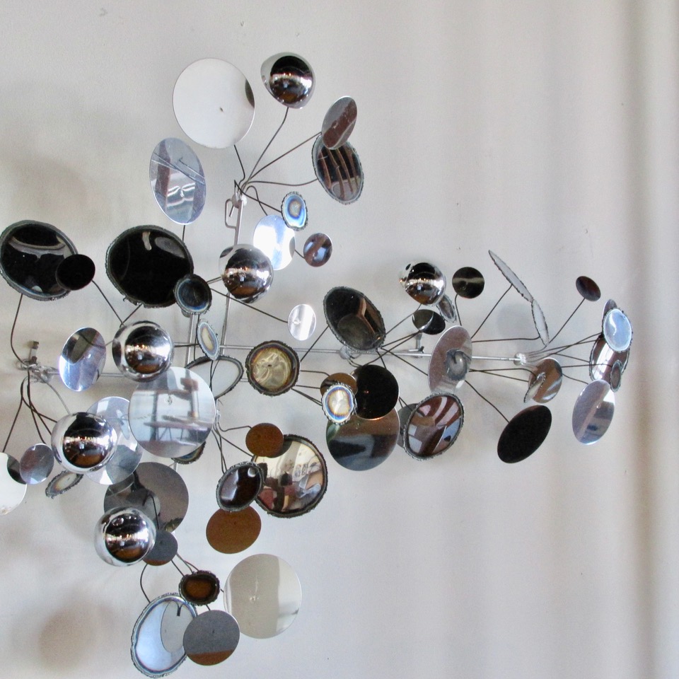 C. Jere <em>Raindrops</em> Chrome Wall Sculpture