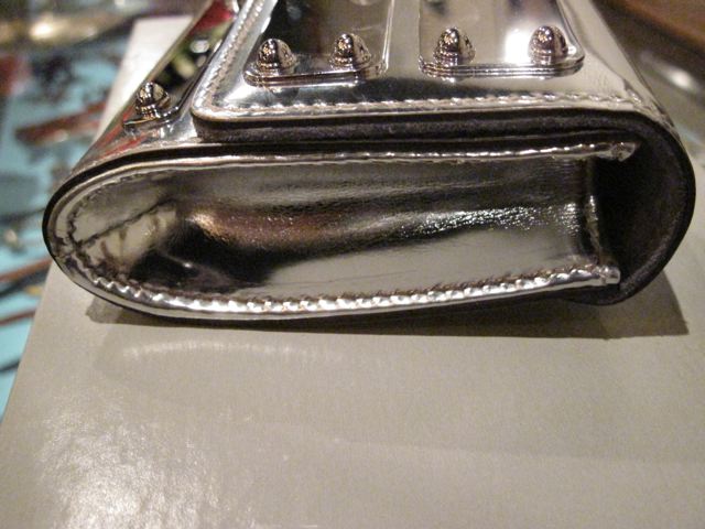 Gucci Silver Leather, Metal & Lucite Evening Bag