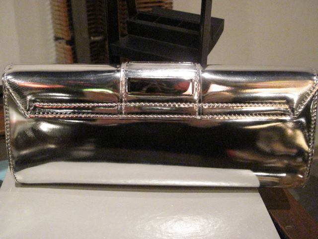 Gucci Silver Leather, Metal & Lucite Evening Bag