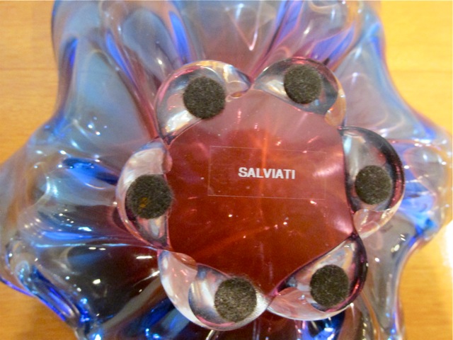 Salviati Sommerso <em>Folded</em> Crystal Bowl