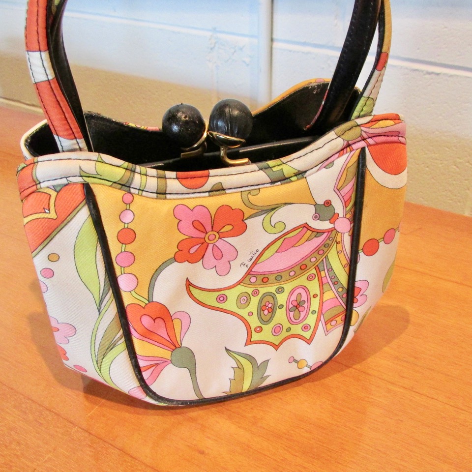 Emilio Pucci Leather & Cloth Purse