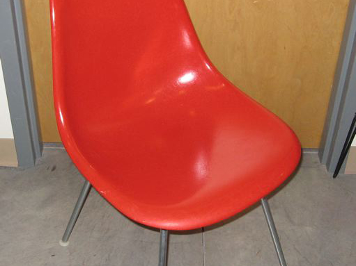 Six Eames Fiberglass Shell Chairs 