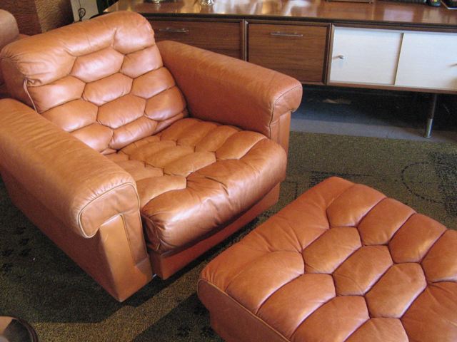 de Sede Leather Chair and Ottoman 