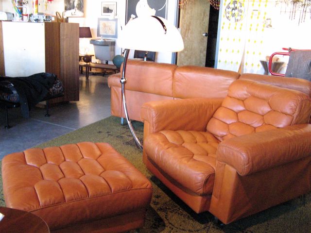 de Sede Leather Chair and Ottoman 