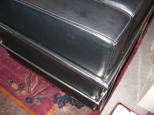 Two Le Corbusier Style Leather Lounge Chairs 