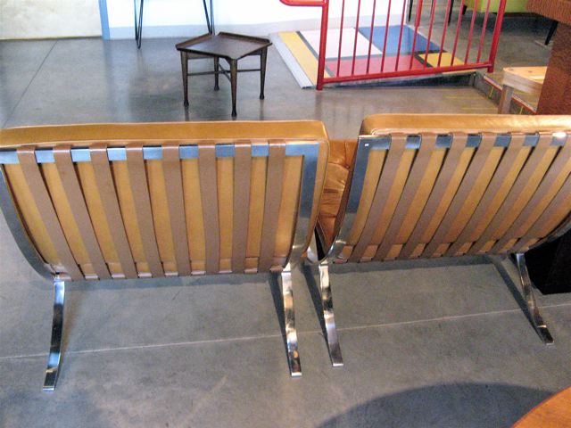 Pair of Mies Van der Rohe Barcelona Chairs 