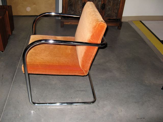 Four Milo Baughman Mohair & Chrome Chairs 