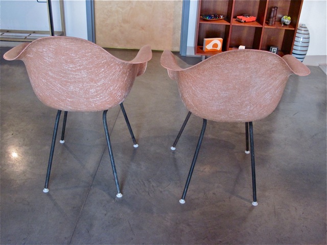 Eames Fiberglass Salmon Arm Chairs