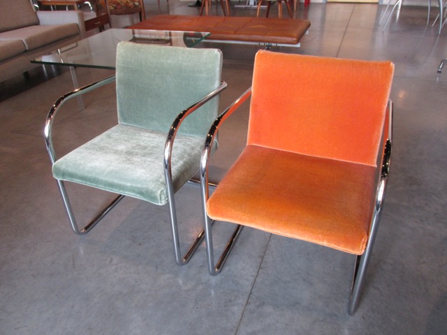 Mies van der Rohe Steel & Mohair Brno Chairs